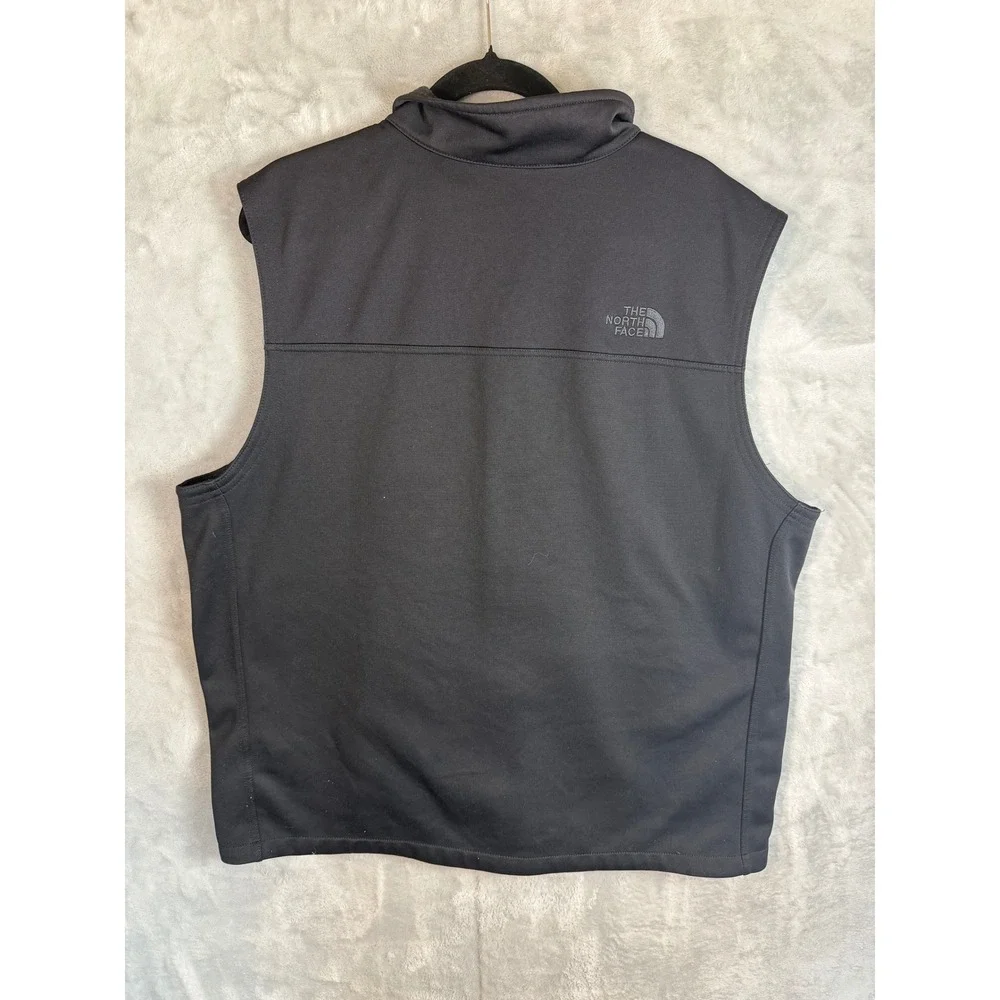 THE NORTH FACE Mens XL Black WindWall Softshell Vest Full Zip Fleece Lined